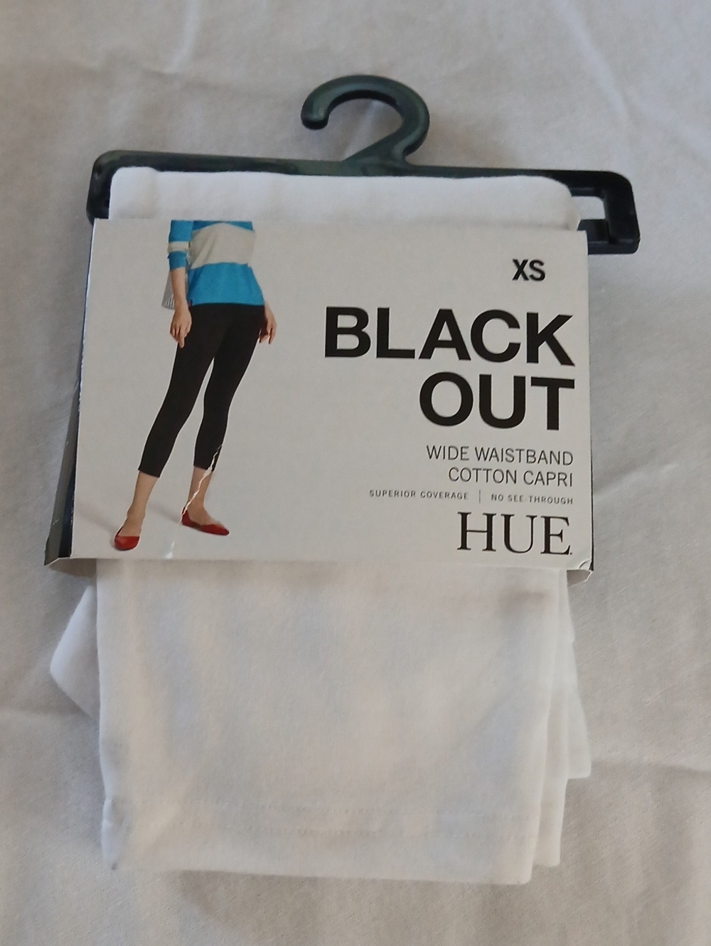 HUE Womens XS Cotton Capri Leggings - White
